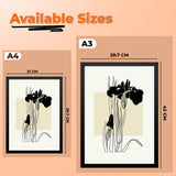 Black and White Botanical Floral Photo Frame Wall Art Painting for Wall Décor
