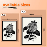 Black & White Botanical Rose Floral Photo Frame Wall Art for Wall Décor