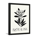 Botanical Trendy Black and White Vintage Flowers Modern Art Photo Frame
