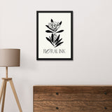 Botanical Trendy Black and White Vintage Flowers Modern Art Photo Frame