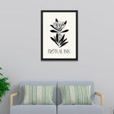 Botanical Trendy Black and White Vintage Flowers Modern Art Photo Frame