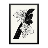 Black and White Floral Wall Art Photo Frame Painting