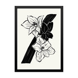 Black and White Floral Wall Art Photo Frame Painting