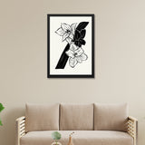 Black and White Floral Wall Art Photo Frame Painting