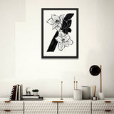 Black and White Floral Wall Art Photo Frame Painting