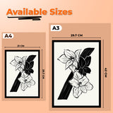 Black and White Floral Wall Art Photo Frame Painting