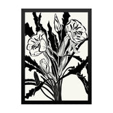 Vibrant Black and White Flower Art Photo Frame Painting