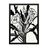 Vibrant Black and White Flower Art Photo Frame Painting
