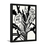 Vibrant Black and White Flower Art Photo Frame Painting