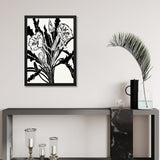 Vibrant Black and White Flower Art Photo Frame Painting