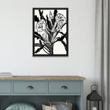 Vibrant Black and White Flower Art Photo Frame Painting