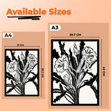 Vibrant Black and White Flower Art Photo Frame Painting