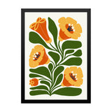 Yellow & Orange Modern Floral Wall Art Photo Frame Painting