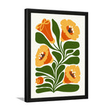 Yellow & Orange Modern Floral Wall Art Photo Frame Painting