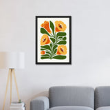 Yellow & Orange Modern Floral Wall Art Photo Frame Painting