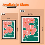 Soft Pink Abstract Botanical Floral Wall Art Photo Frame for Wall Décor