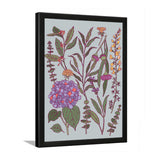 Multicolor Wild Floral Wall Art Painting with Black Frame
