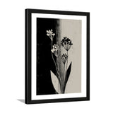 Black and Grey Wild Floral Framed Wall Art Painting