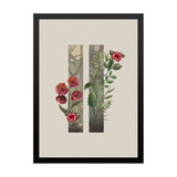Paper Aesthetic Modern Floral Art Wall Paintings With Black Frame