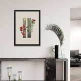 Paper Aesthetic Modern Floral Art Wall Paintings With Black Frame