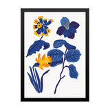 Elegant & Minimalist Blue and Yellow Flower Wall Art Photo Frame Painting