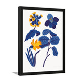Elegant & Minimalist Blue and Yellow Flower Wall Art Photo Frame Painting