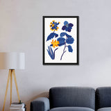 Elegant & Minimalist Blue and Yellow Flower Wall Art Photo Frame Painting