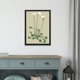 Delicate White Floral Botanical Prints Wall Art Painting with Black Frame