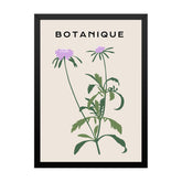Delicate Purple Floral Botanical Prints Wall Art Painting with Black Frame