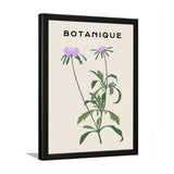 Delicate Purple Floral Botanical Prints Wall Art Painting with Black Frame