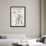 Delicate Purple Floral Botanical Prints Wall Art Painting with Black Frame