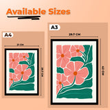 Abstract Modern Art Pink Floral Digital HD Print Black Framed Wall Painting