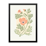 Spring Pink Floral Digital Printed Wall Art Framed Painting for Home Décor