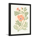 Spring Pink Floral Digital Printed Wall Art Framed Painting for Home Décor