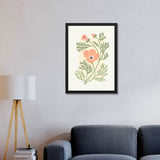 Spring Pink Floral Digital Printed Wall Art Framed Painting for Home Décor