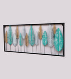 Rectangular Multicolor Etching Leaves Wall Decor