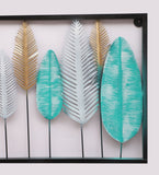 Rectangular Multicolor Etching Leaves Wall Decor
