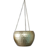 Hanging Gold Hammered Apple Planter Set of 3