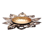 Black & Gold Flower Cut Urli