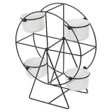 Revolving Wheel Black & White Planter Stand