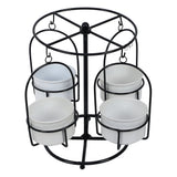 Detachable Revolving Merry Go Round Black & White Planter Stand