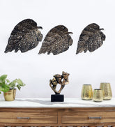 Black & Gold Etching Leaves Wal Decor Set of 3