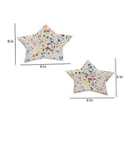 Multicolor Star Metal Platter Set of 2