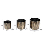 Black & Gold Dot Hammred Planter Set of 3