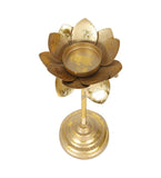 Three Layer Lotus With 4 Purple Glass Votive