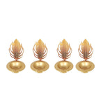 Peaock Red & Gold Urli With 4 Dia