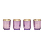 Three Layer Lotus With 4 Purple Glass Votive