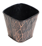 Copper & Black Metal Table Planters with Tray Set of 4
