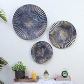 Grey & Gold Hammered Wall Decor Set of 3