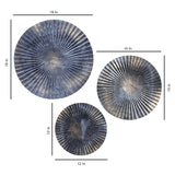 Grey & Gold Hammered Wall Decor Set of 3